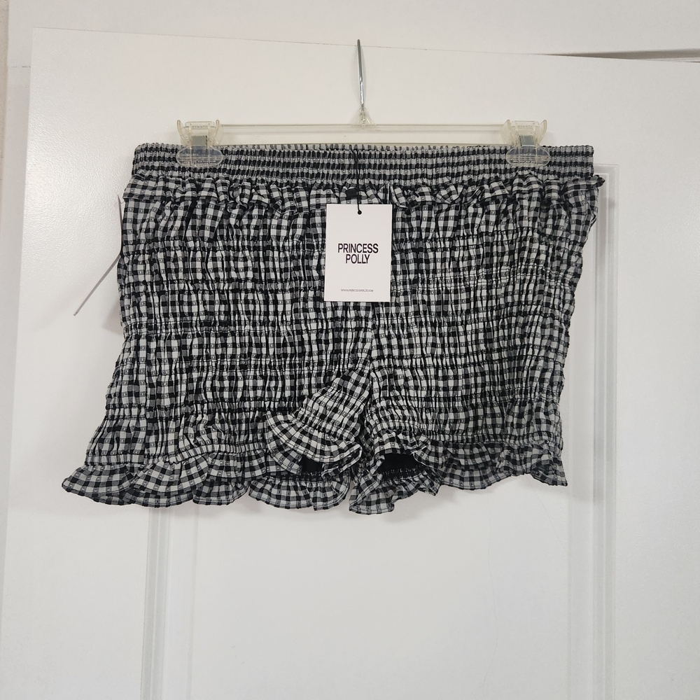 Princess Polly Black and White Gingham Shorts
